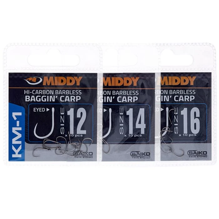 Middy KM-1 Baggin' Carp Hooks Terminal Tackle 1 Middy KM-1 Baggin' Carp Hooks Terminal Tackle