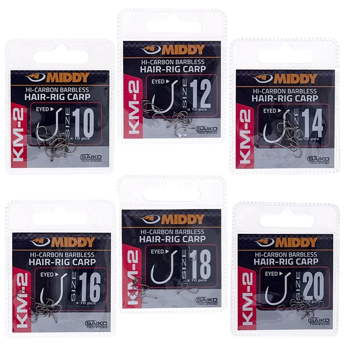 Middy KM-2 Hair-Rig Eyed Hooks Terminal Tackle 1 Middy KM-2 Hair-Rig Eyed Hooks Terminal Tackle