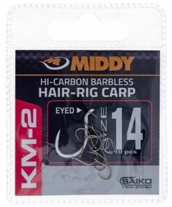 Middy KM-2 Hair-Rig Eyed Hooks Terminal Tackle 20 Middy KM-2 Hair-Rig Eyed Hooks Terminal Tackle -Best Fishing Gear Shop middy km 2 hair rig eyed hooks size 14