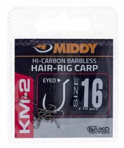 Middy KM-2 Hair-Rig Eyed Hooks Terminal Tackle 22 Middy KM-2 Hair-Rig Eyed Hooks Terminal Tackle -Best Fishing Gear Shop middy km 2 hair rig eyed hooks size 16