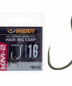 Middy KM-2 Hair-Rig Eyed Hooks Terminal Tackle 21 Middy KM-2 Hair-Rig Eyed Hooks Terminal Tackle -Best Fishing Gear Shop middy km 2 hair rig eyed hooks size 16 with hook
