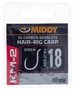 Middy KM-2 Hair-Rig Eyed Hooks Terminal Tackle 24 Middy KM-2 Hair-Rig Eyed Hooks Terminal Tackle -Best Fishing Gear Shop middy km 2 hair rig eyed hooks size 18