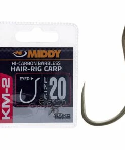 Middy KM-2 Hair-Rig Eyed Hooks Terminal Tackle 25 Middy KM-2 Hair-Rig Eyed Hooks Terminal Tackle -Best Fishing Gear Shop middy km 2 hair rig eyed hooks size 20 with hook
