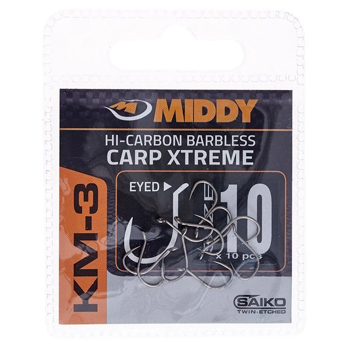 Middy KM-3 Carp Xtreme Eyed Hooks Terminal Tackle 1 Middy KM-3 Carp Xtreme Eyed Hooks Terminal Tackle