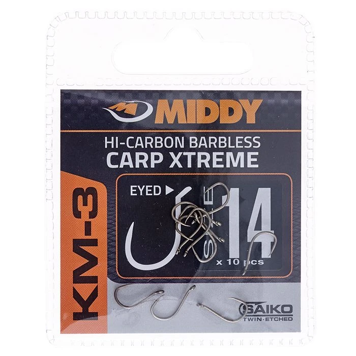 Middy KM-3 Carp Xtreme Eyed Hooks Terminal Tackle 2 Middy KM-3 Carp Xtreme Eyed Hooks Terminal Tackle - Image 2